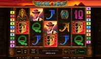 Screenshot von Book of Ra Deluxe mit expandierendem Symbol in den Freispielen