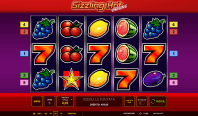 Screenshot des Fruchtslots Sizzling Hot von Novomatic